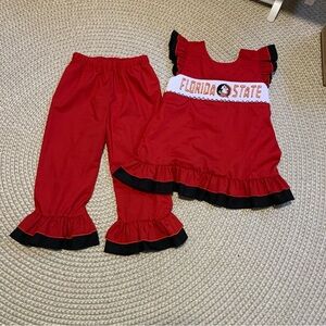 Girls Florida State Red and Black Matching Set